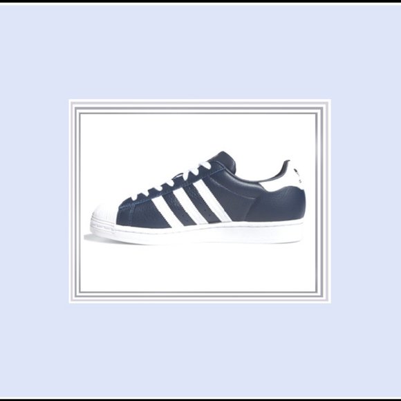 New Men\'s Adidas Superstar Blue & White Athletic Shoes/Sneakers, 10 main image 9